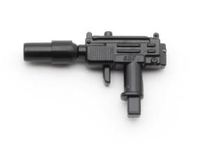 Minifig Cat Mini-Uzi Maschinenpistole mit abnehmbarem Schalldämpfer